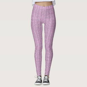 Jersey Stripe Knit Pattern in Powder Pink Leggings
