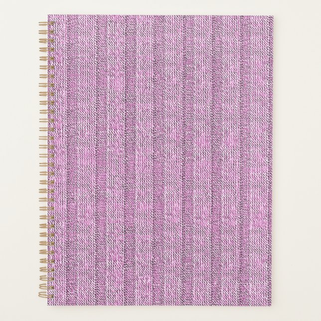 Jersey Stripe Knit Pattern in Powder Pink Planner (Front)