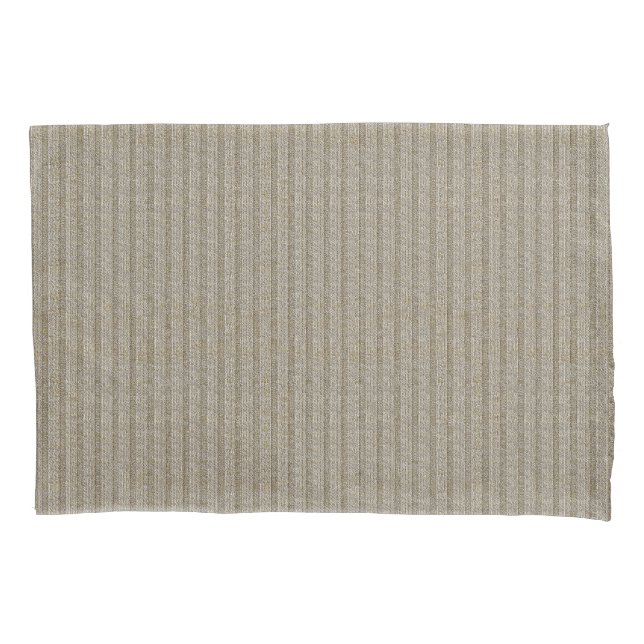 Jersey Stripe Knit Pattern in Soft Beige Pillowcase (Front-Left)
