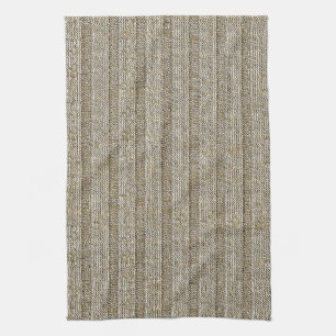 Jersey Stripe Knit Pattern in Soft Beige Tea Towel
