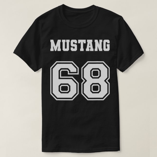 Jersey Style Classic Mustang 68 1968 Horse Airplan T-Shirt (Design Front)