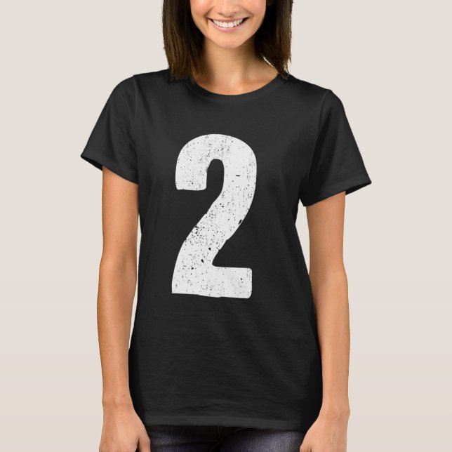 Jersey Uniform #2, Large Number Graphic T-Shirt (Front)
