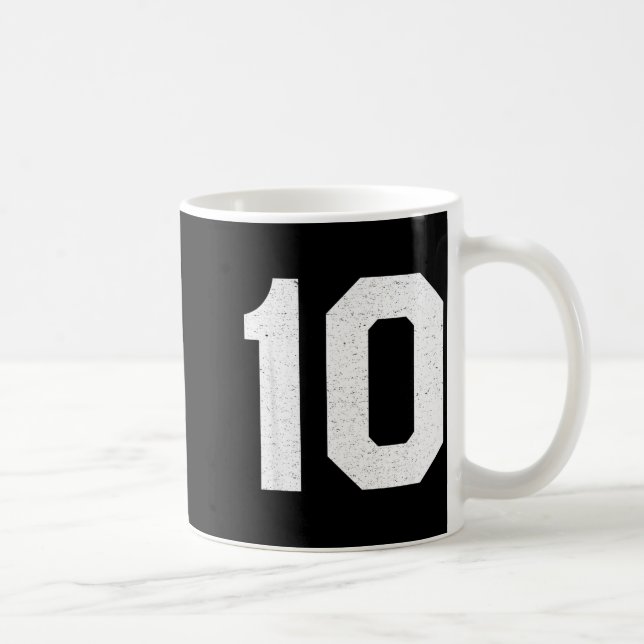 Jersey uniform number #10 10th birthday  coffee mug (Right)