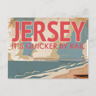 Jersey Vintage locomotive Travel Poster Postcard