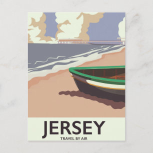Jersey vintage seaside travel poster postcard
