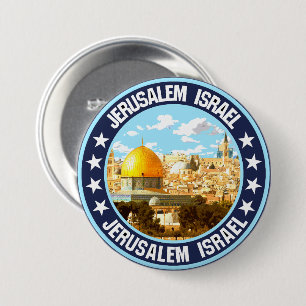 Jerusalem 7.5 cm round badge