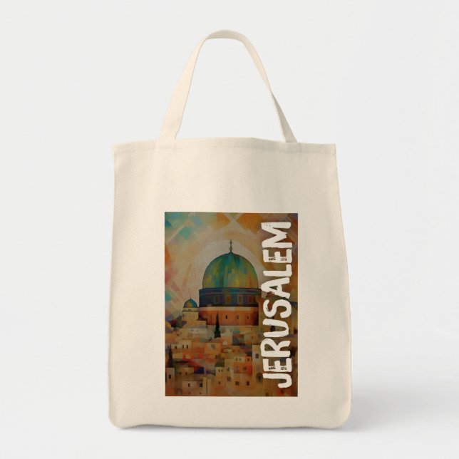 Jerusalem Al Quds Peace Justice and Freedom Tote Bag (Front)