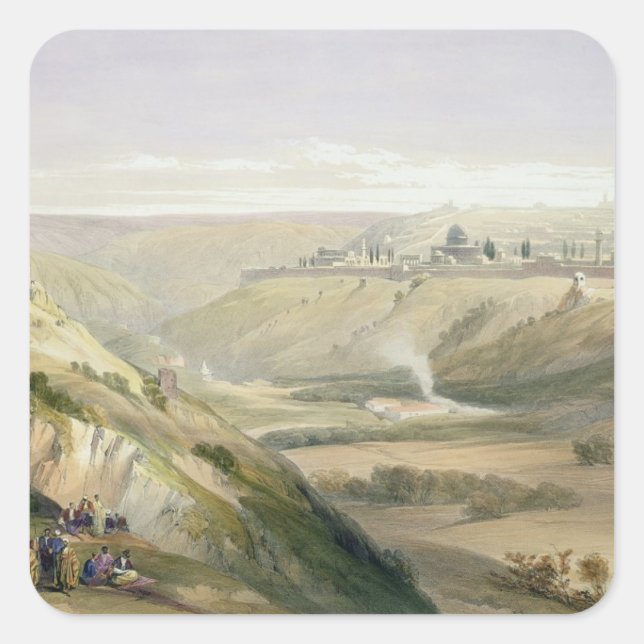 Jerusalem, April 5th 1839, plate 18 from Volume I Square Sticker (Front)