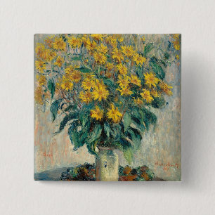 Jerusalem Artichoke Flowers, 1880 (oil on canvas) 15 Cm Square Badge