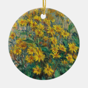 Jerusalem Artichoke Flowers by Claude Monet Ceramic Tree Decoration