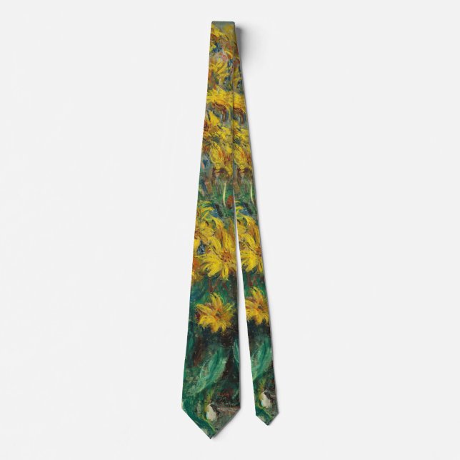Jerusalem Artichoke Flowers by Claude Monet Tie (Front)