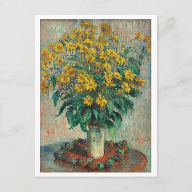 Jerusalem Artichoke Flowers Painting by Monet Postcard (Front)