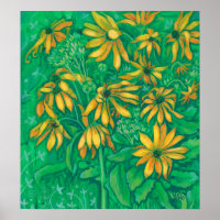 Jerusalem Artichokes Sunflower Floral Painting Art