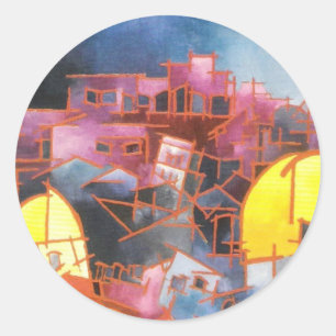 Jerusalem At Night Classic Round Sticker