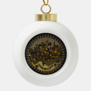 Jerusalem Ceramic Ceramic Ball Christmas Ornament