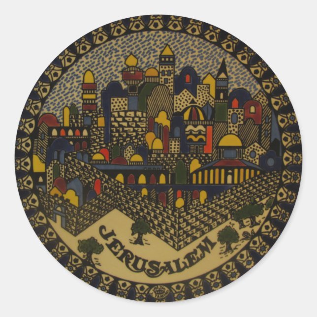 Jerusalem Ceramic Classic Round Sticker (Front)