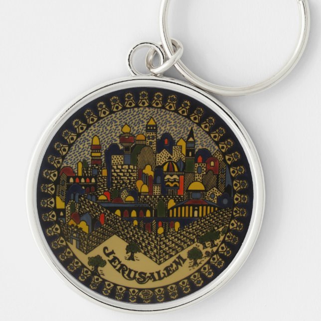 Jerusalem Ceramic Key Ring (Front)