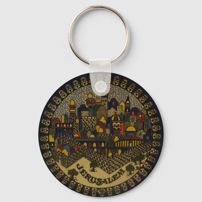 Jerusalem Ceramic Key Ring (Front)