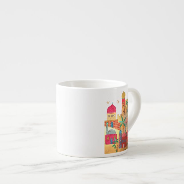 Jerusalem City Colourful Art Espresso Cup (Front Right)