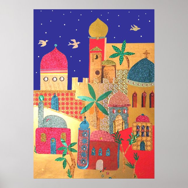 Jerusalem City Colourful Art Poster (Front)