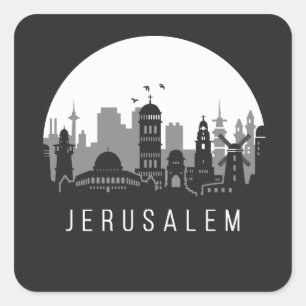 Jerusalem City Skyline Square Sticker
