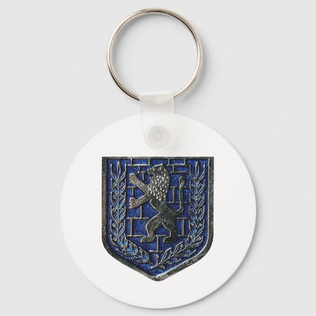 Jerusalem Crest Blue Key Ring (Front)