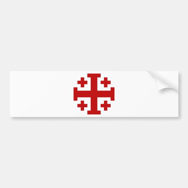 Jerusalem Cross Bumper Sticker (Front)