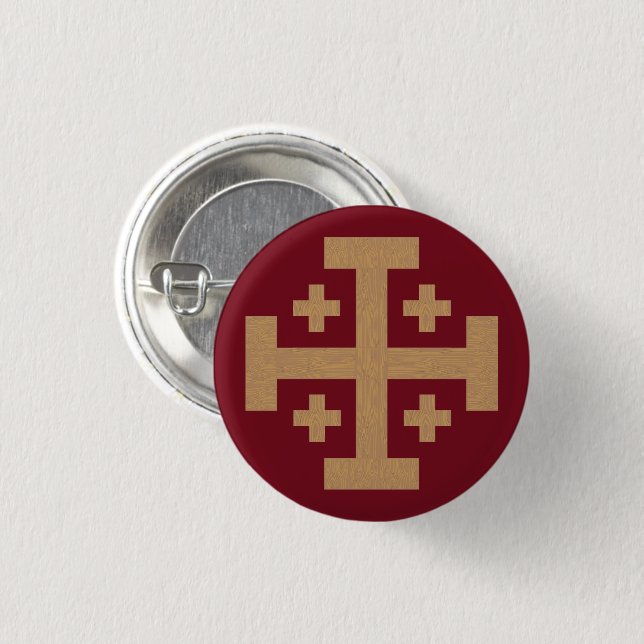 Jerusalem Cross Button (Front & Back)
