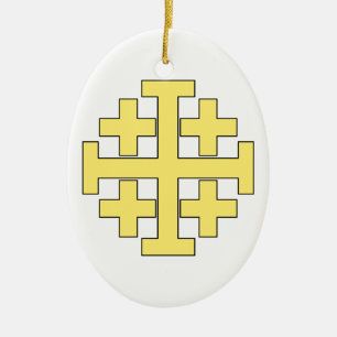 Jerusalem Cross Ceramic Tree Decoration