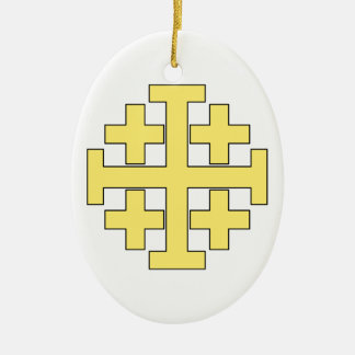 Jerusalem Cross Ceramic Tree Decoration