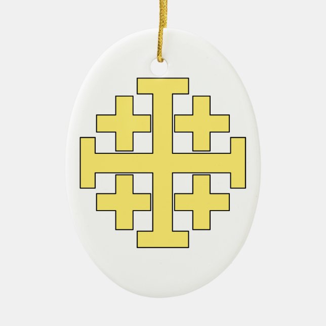 Jerusalem Cross Ceramic Tree Decoration (Front)