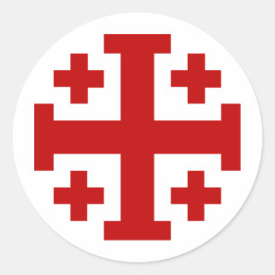 Jerusalem Cross Classic Round Sticker
