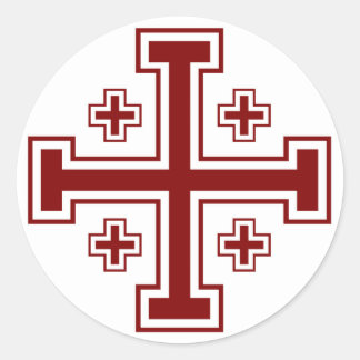 Jerusalem Cross Classic Round Sticker