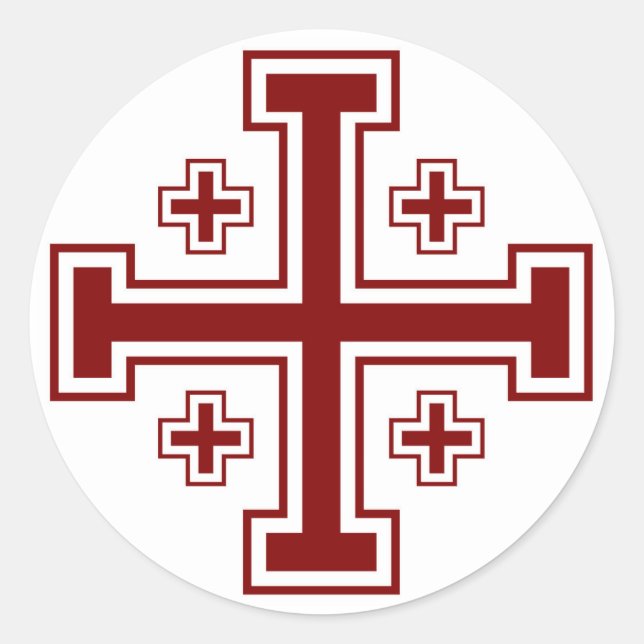 Jerusalem Cross Classic Round Sticker (Front)