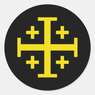 Jerusalem Cross Five‑Fold Cross of Christ Classic Round Sticker