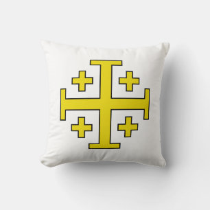 Jerusalem Cross Five‑Fold Cross of Christ Cushion