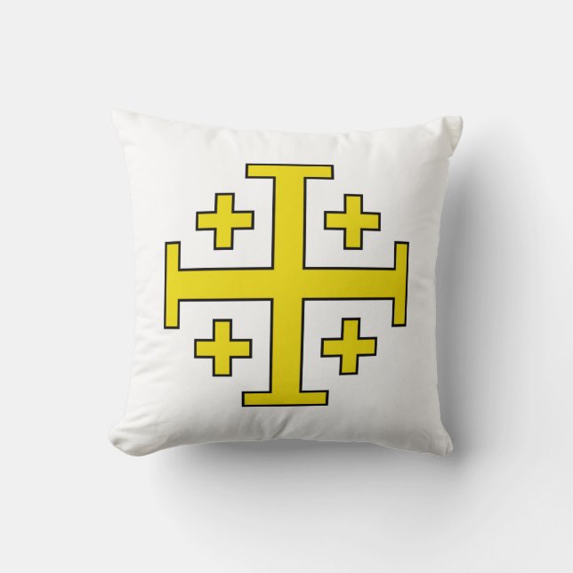 Jerusalem Cross Five‑Fold Cross of Christ Cushion (Front)