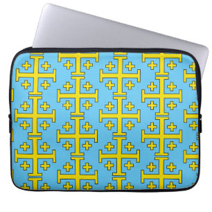 Jerusalem Cross Five‑Fold Cross of Christ Laptop Sleeve