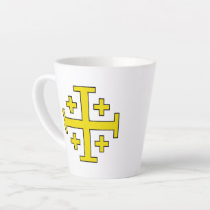 Jerusalem Cross Five‑Fold Cross of Christ Latte Mug