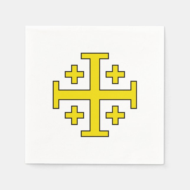 Jerusalem Cross Five‑Fold Cross of Christ Napkin (Front)