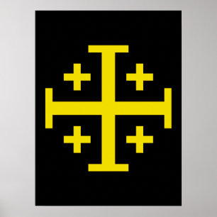 Jerusalem Cross Five‑Fold Cross of Christ Poster