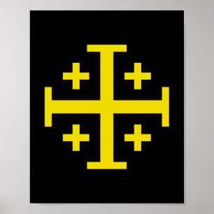 Jerusalem Cross Five‑Fold Cross of Christ Poster