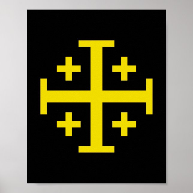 Jerusalem Cross Five‑Fold Cross of Christ Poster (Front)