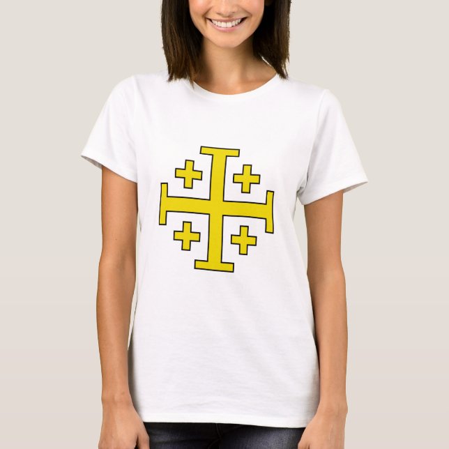Jerusalem Cross Five‑Fold Cross of Christ T-Shirt (Front)
