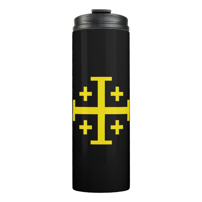 Jerusalem Cross Five‑Fold Cross of Christ Thermal Tumbler (Front)