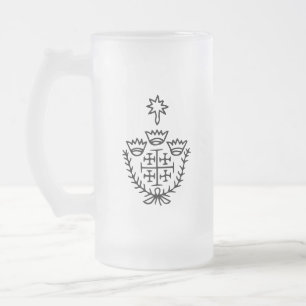 Jerusalem Cross historical pilgrimage tattoo stamp Frosted Glass Beer Mug