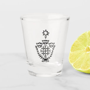 Jerusalem Cross historical pilgrimage tattoo stamp Shot Glass
