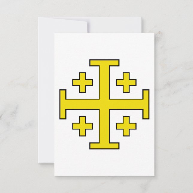 Jerusalem Cross Holy Card (Front)