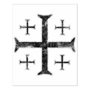Jerusalem Cross IHS Rubber Stamp