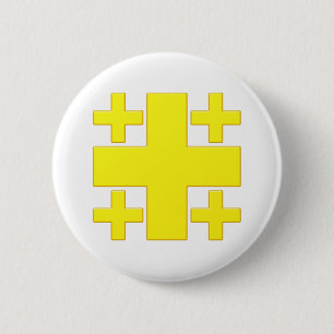 Jerusalem cross Jerusalem 6 Cm Round Badge